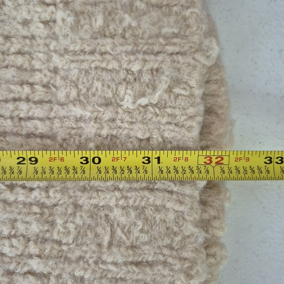 Free People Sweater Womens M Beige Wool Blend Chunky Fuzzy Long Cardigan - Picture 10 of 10